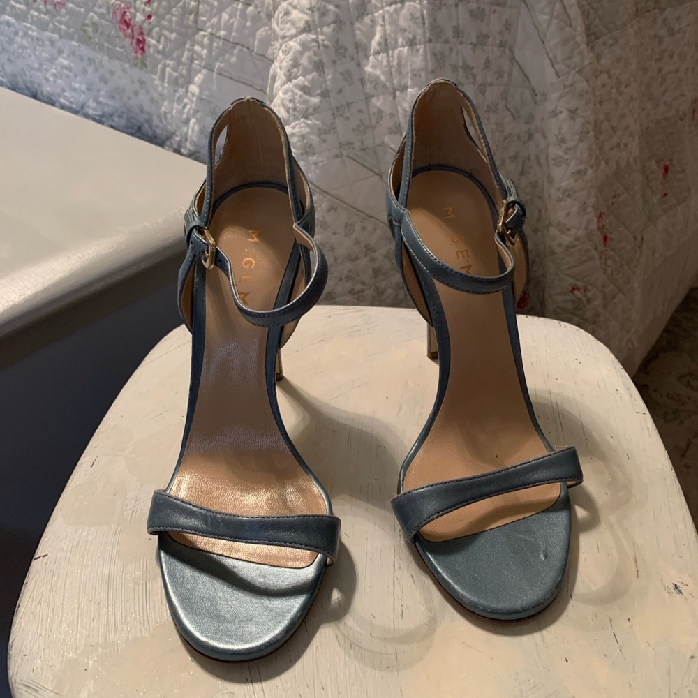 M.Gemi Leather Elegant Blue Women's Heels